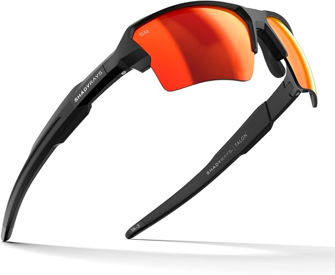 Black Infrared Talon Polarized Sport Sunglasses – Men's Semi-Rimless Athletic Performance Eyewear