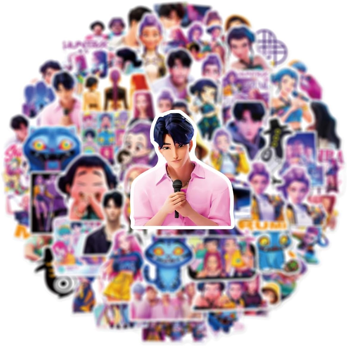 Demon Hunters Stickers (60 Pack) – Waterproof Vinyl Kpop Stickers for Water Bottle, Laptop & Phone