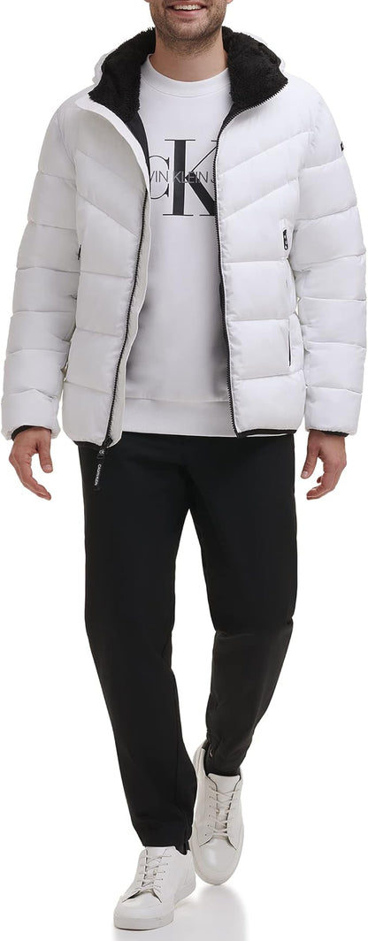 Extra Large White Mens Heavyweight Short Puffer