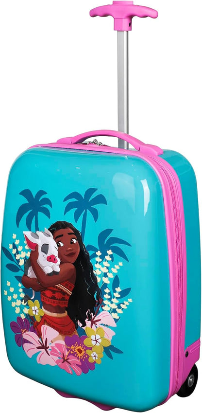 Moana Kids Hardside Luggage – 16.5" Rolling Travel Suitcase with Character Design