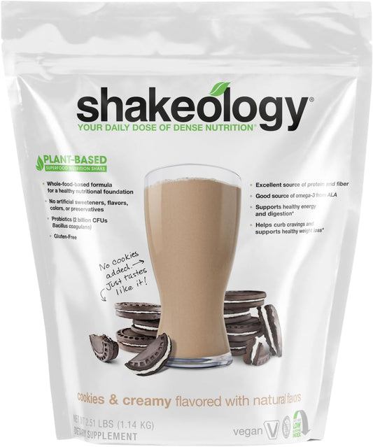 Plant-Based Protein Powder – Gluten-Free Shake for Weight Loss, Lean Muscle & Gut Health (Cookies & Cream, 30 Servings)