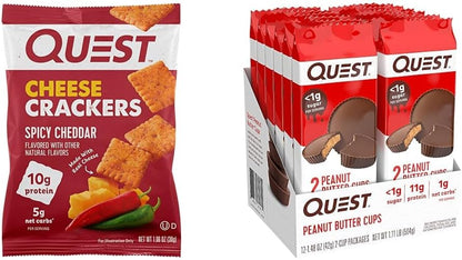 Spicy Cheddar Cheese Crackers – High Protein (10g), Low Carb, Gluten-Free, Keto-Friendly Snack, 12 Count (17.76 oz Total)