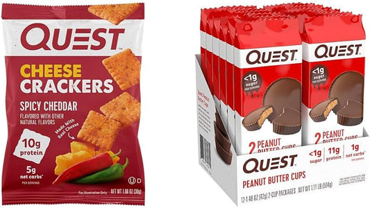 Spicy Cheddar Cheese Crackers – High Protein (10g), Low Carb, Gluten-Free, Keto-Friendly Snack, 12 Count (17.76 oz Total)