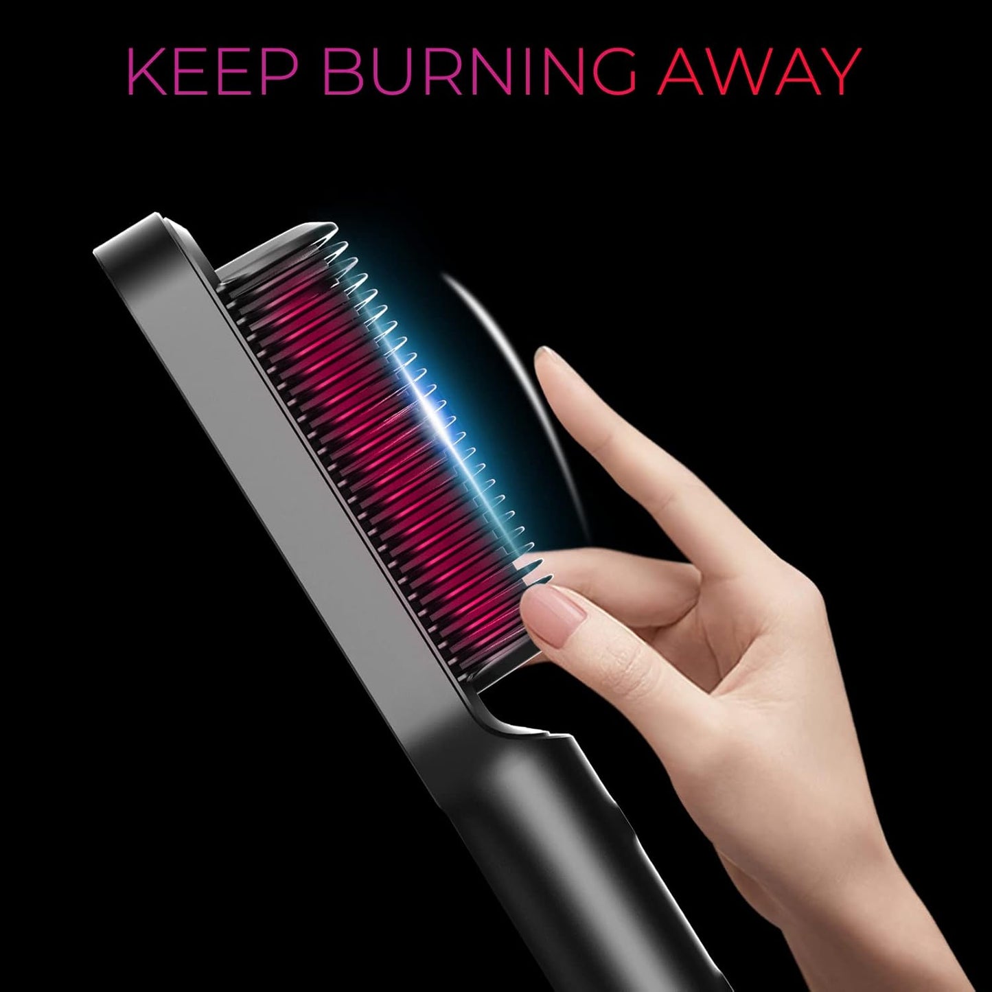 Hair Straightener Brush, with 5 Temps 20s Fast Heating & Dual Voltage for Women