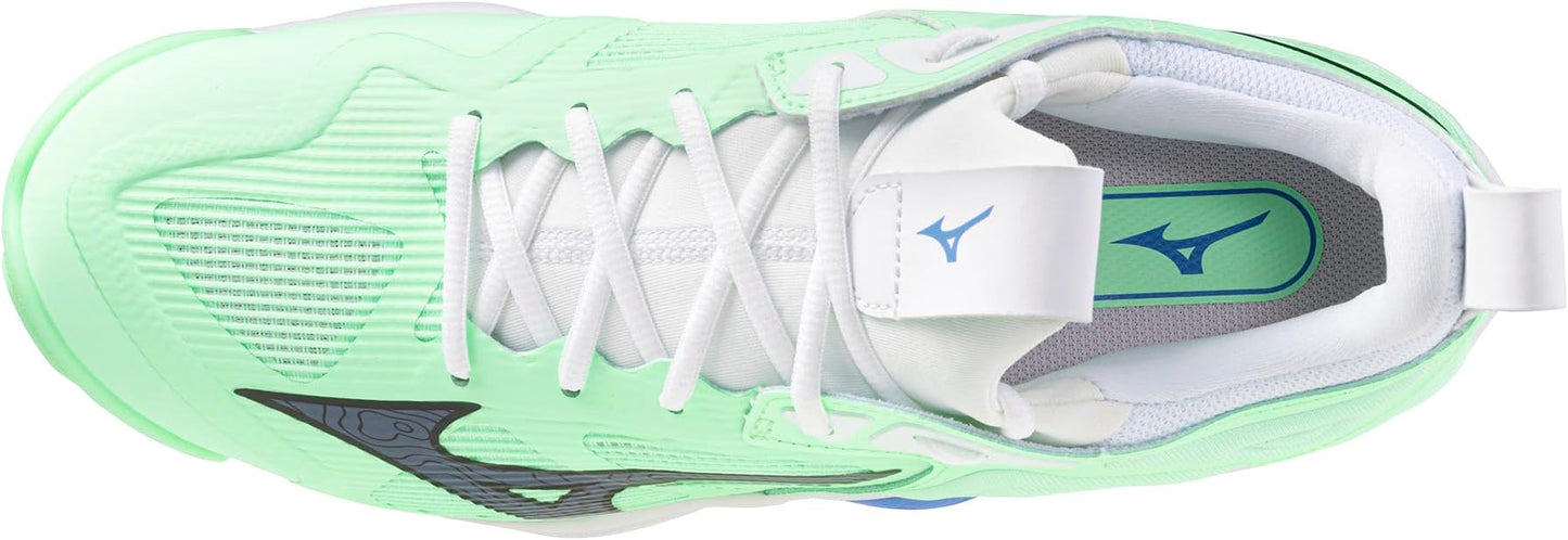 Unisex-Adult Wave Momentum 3 Volleyball Shoe, Neo Mint-White, Size 8.5 Wide Women/7 Men
