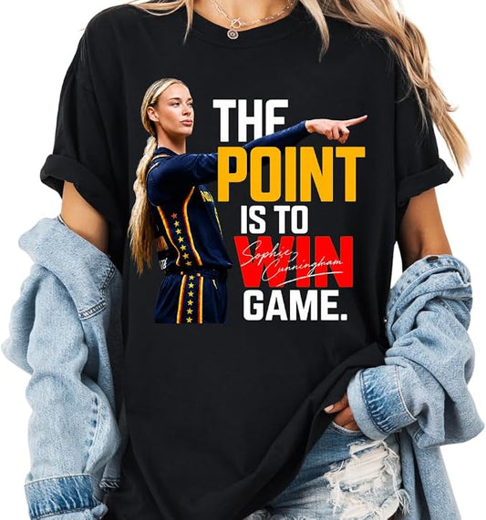 Sophie Cunningham Point God Pointing T-Shirt – Unisex Basketball Fan Tee, Black, Large