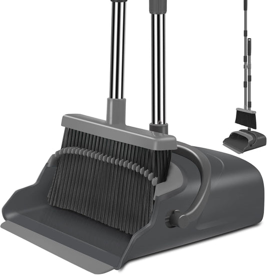 Broom and Dustpan Set for Home, Office, Indoor&Outdoor Sweeping