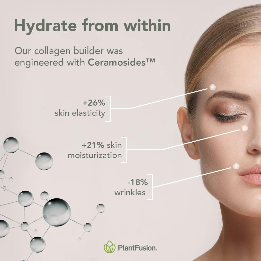 PlantFusion Vegan Collagen Powder - Unflavored, Plant-Based Protein for Hair, Skin & Joints