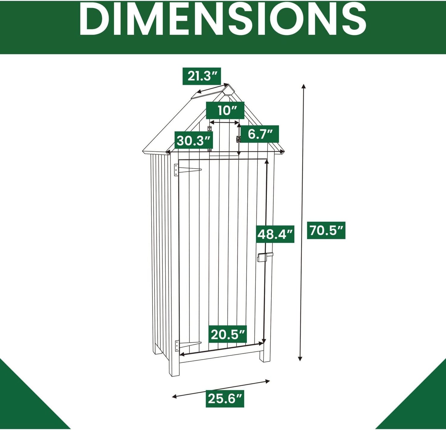 Vertical Outdoor Storage Shed with Shelf and Lock - 8.7 cu. ft. for Tools and Garden Supplies