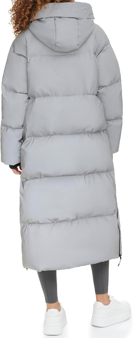 Womens Extra Long Parka Jacket, Medium Gray