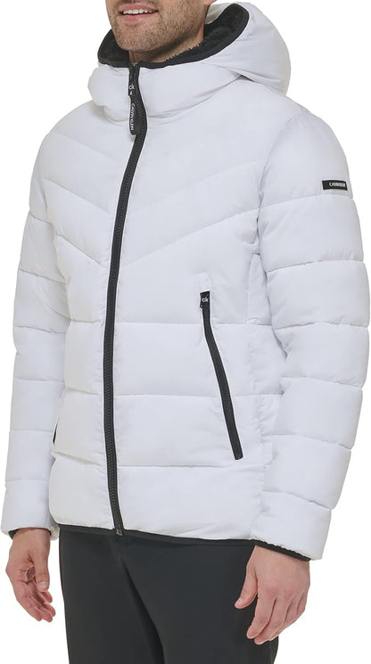 Extra Large White Mens Heavyweight Short Puffer