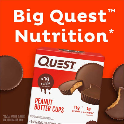 Quest Peanut Butter Cups – 11g Protein, 1g Sugar, Keto Friendly – 12 Count