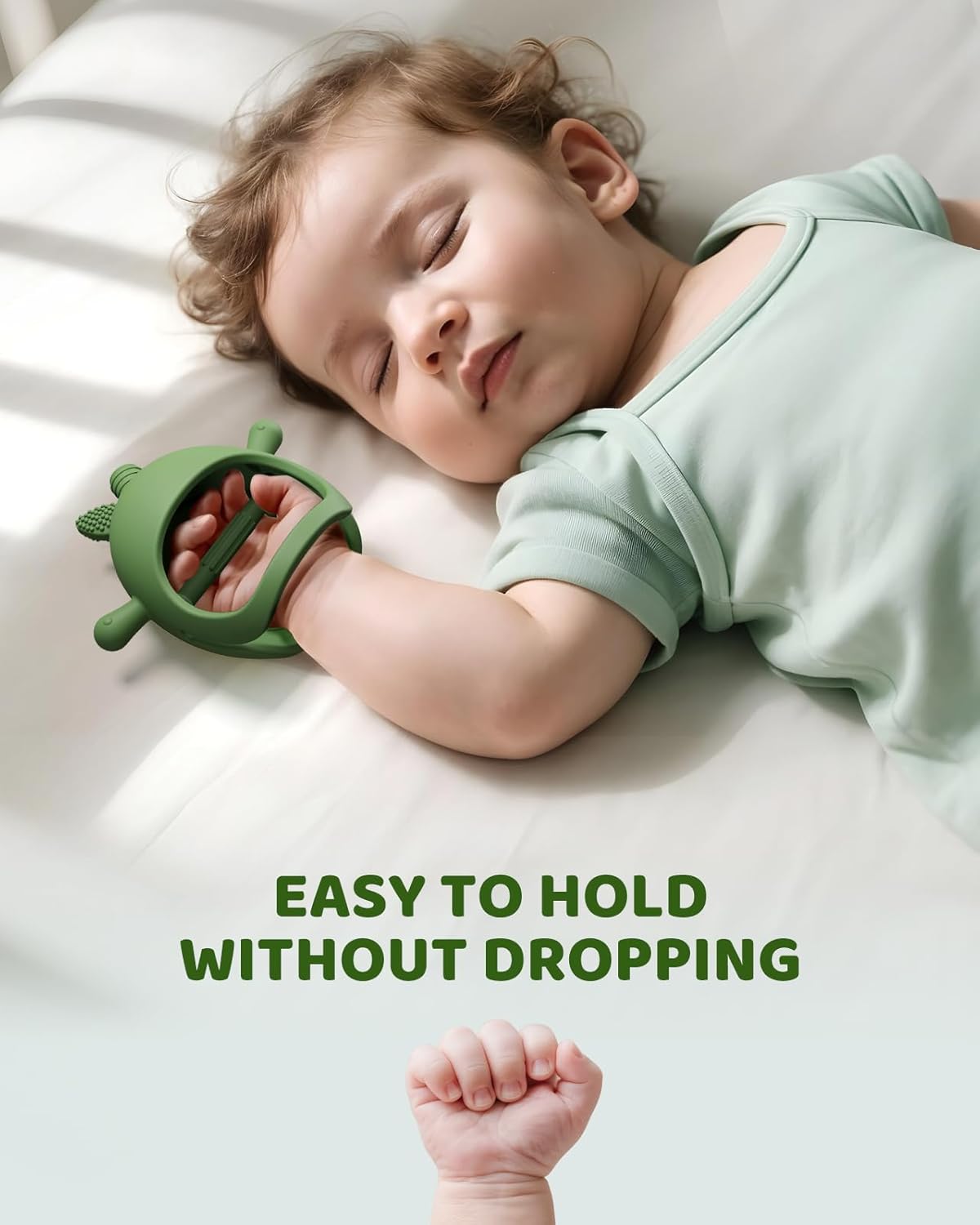 Silicone Avocado Teething Mitten – BPA-Free Anti-Drop Baby Chew Toy (3+ Months)