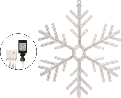 24" Snowflake Lights Decor - Indoor/Outdoor Hanging Christmas Decoration with Cool White LEDs