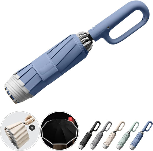 Ring Buckle Umbrella – Reflective Safety Strip, Sturdy Windproof, Reverse Automatic