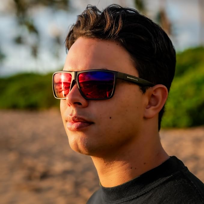 Men's Lightweight Polarized Sunglasses – Black Mirage, Comfortable Everyday Eyewear