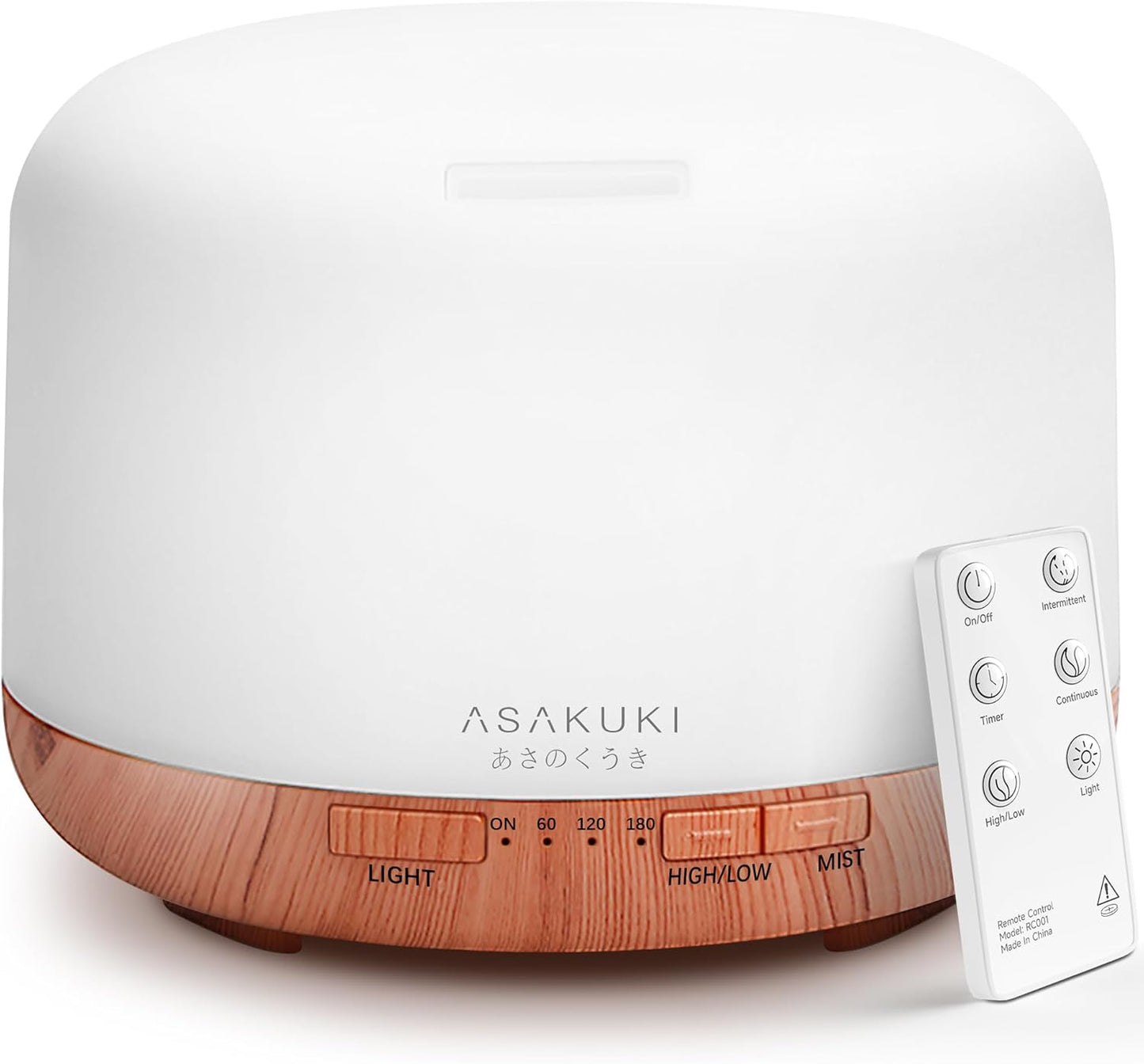 500ml Essential Oil Diffuser – Ultrasonic Aromatherapy Humidifier with Remote, LED Lights & Timer