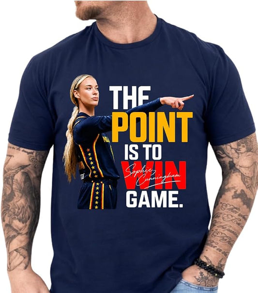 Sophie Cunningham Point God Pointing T-Shirt – Navy, Small Unisex Basketball Fan Tee for Men & Women