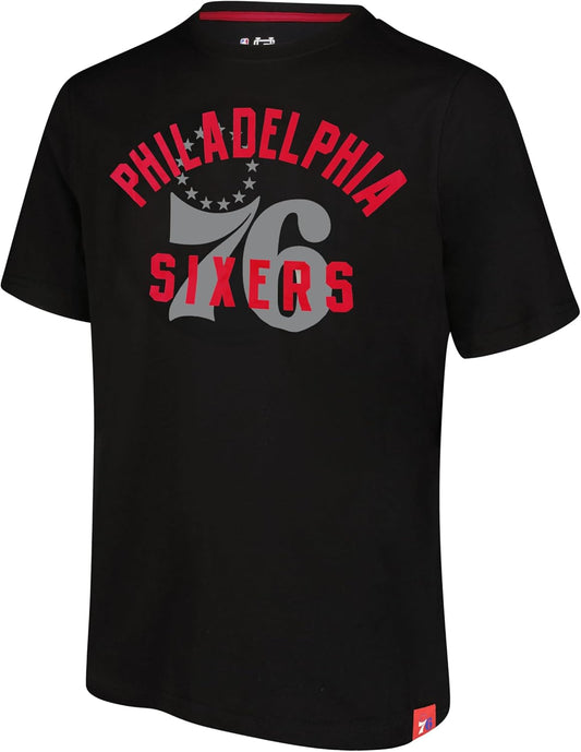 Philadelphia 76ers Official NBA Game Day T-Shirt – Super Soft Men's Fan Tee, Black, Large