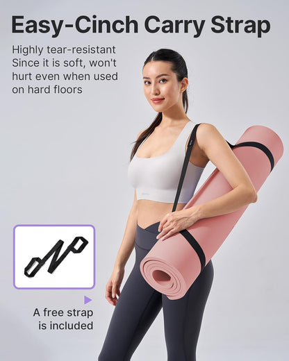 1/2-Inch Extra Thick Non-Slip Yoga Mat - Professional TPE with Carry Strap