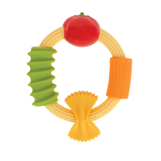 Pasta Ring Silicone Teether – Multi-Textured Easy-Grip Baby Teething Toy (3+ Months)