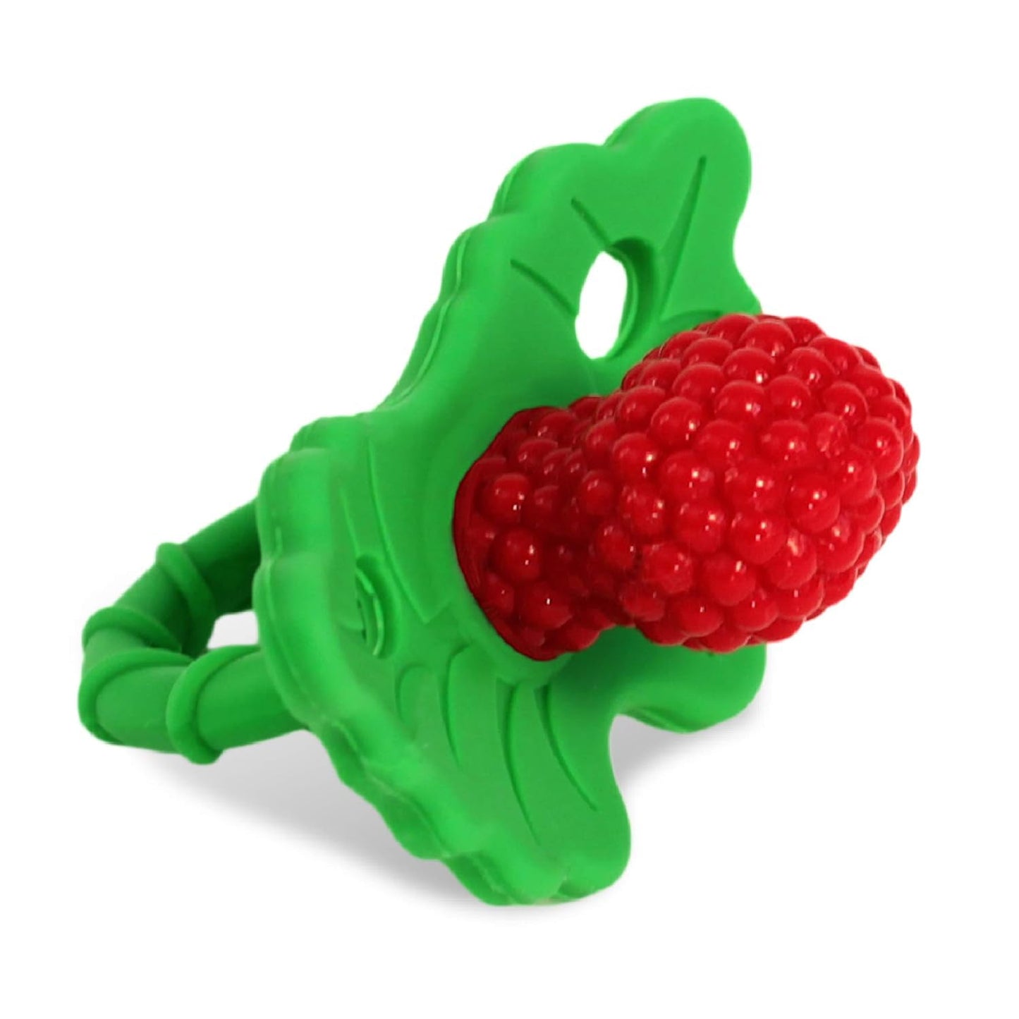 Silicone Teether Pacifier – BPA-Free, Freezable Fruit-Texture Teething Relief (Red)