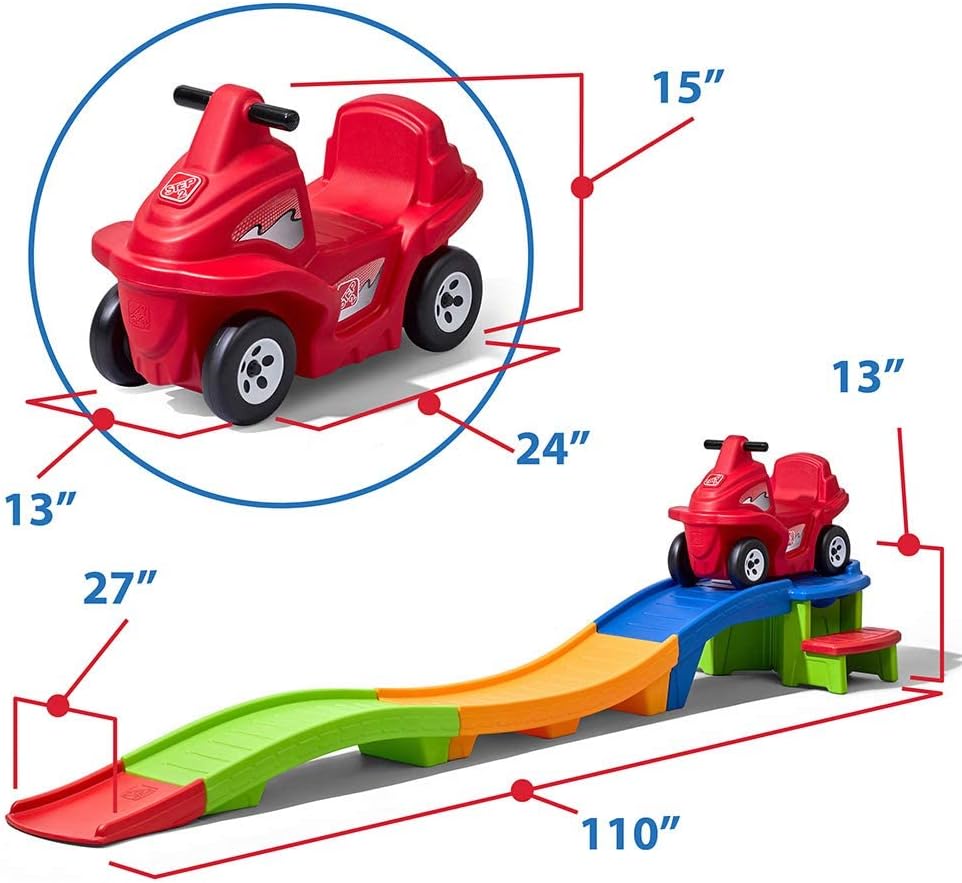 Kids Up & Down Roller Coaster – Ride-On Car Track Playset for Toddlers (50 lb Max)