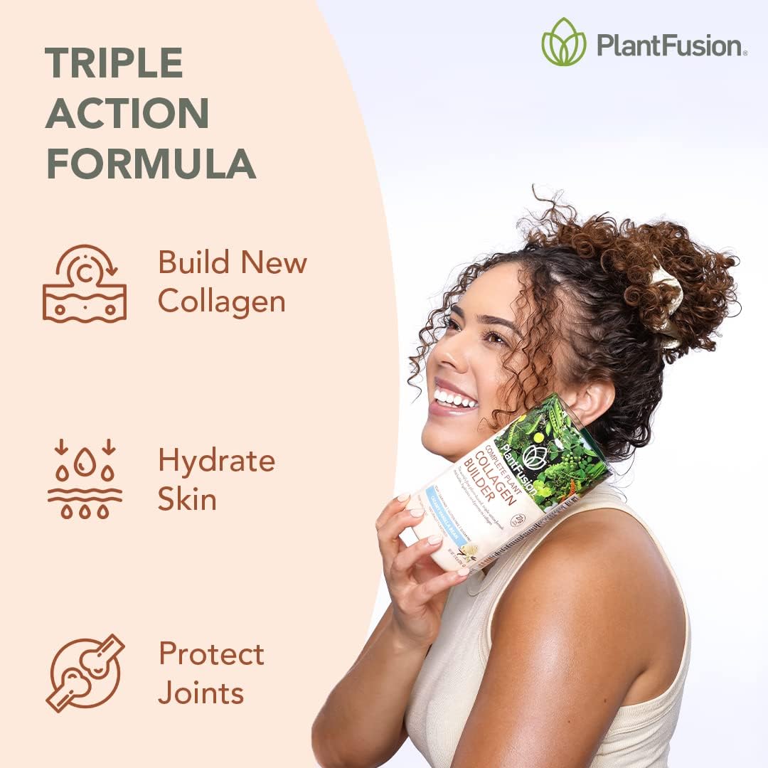 PlantFusion Vegan Collagen Powder - Unflavored, Plant-Based Protein for Hair, Skin & Joints