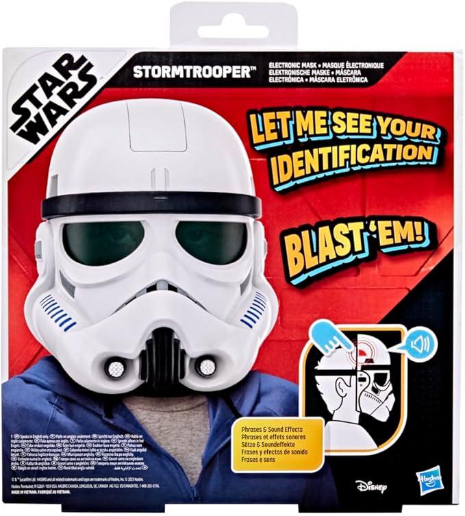 Star Wars Stormtrooper Electronic Mask – Light-Up Phrases & Sound Effects (Ages 5+)
