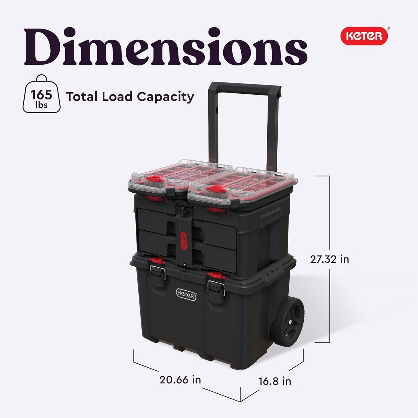 Stack-n-Roll Drawer Tool Box for Small Parts and Power Tool Accessories
