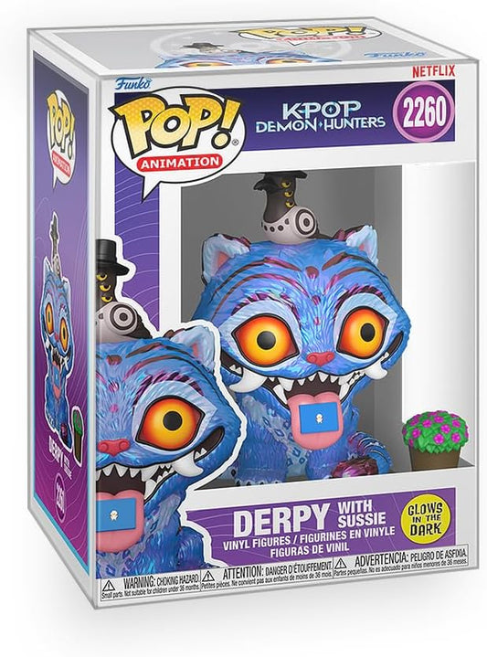 Derpy & Sussie Glow-in-the-Dark Vinyl Figure – Kpop Demon Hunters Collectible with Box Protector