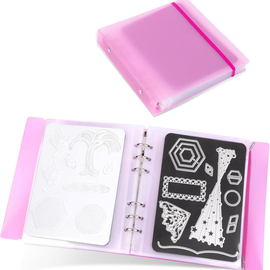 12 Magnetic Sheets for Die and Stamp Storage | Includes Binder Cover and Pockets for Card Making (0.8 mm Thickness)