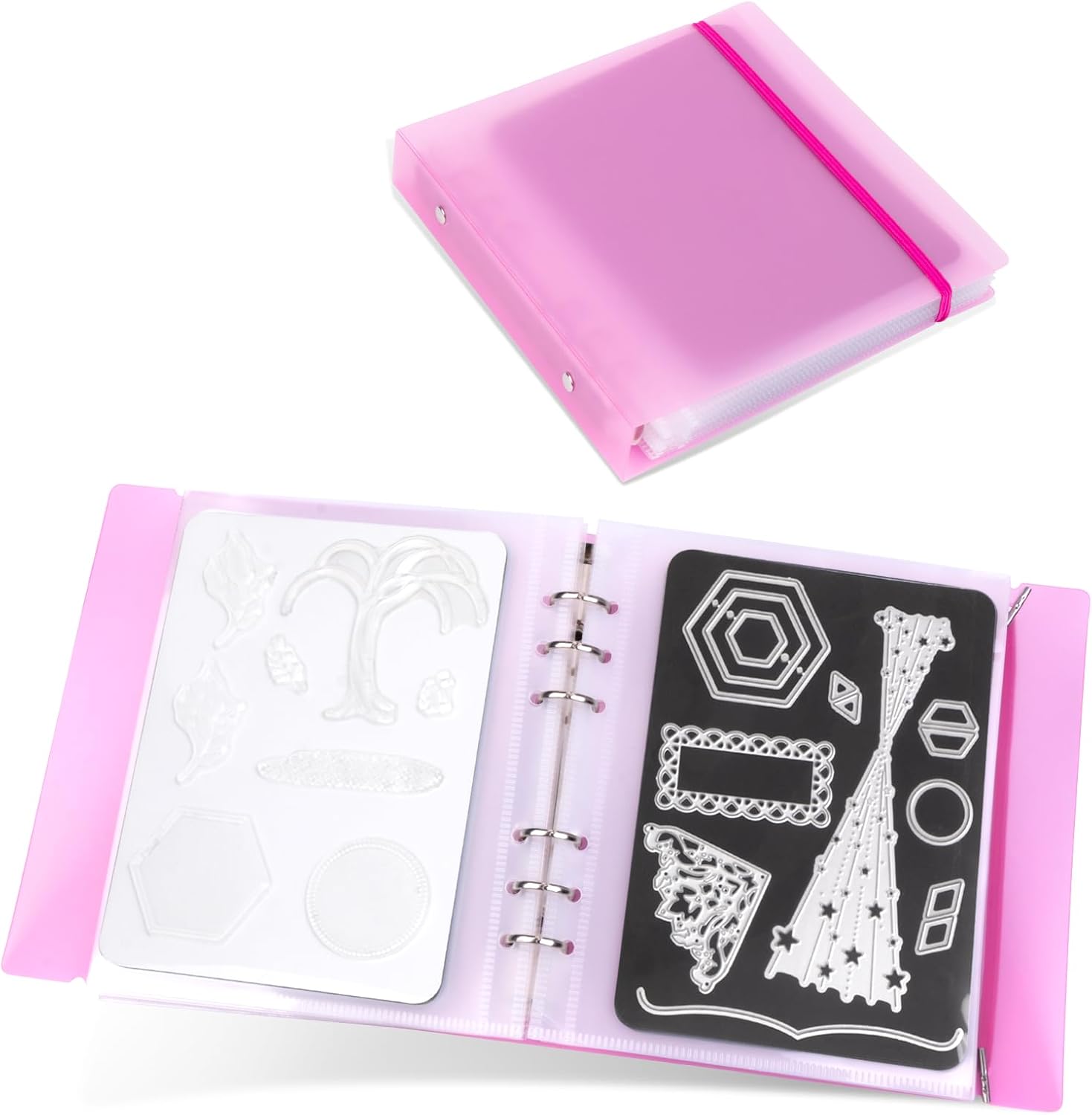 12 Magnetic Sheets for Die and Stamp Storage | Includes Binder Cover and Pockets for Card Making (0.8 mm Thickness)