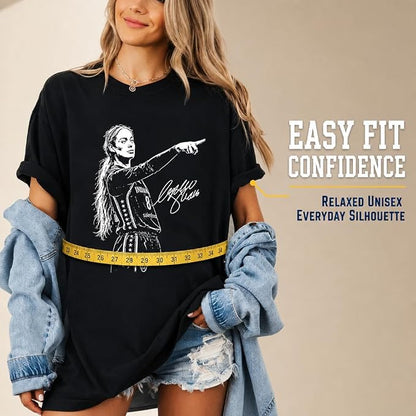 Point Guard Pointing Graphic T-Shirt – Funny Basketball Sports Fan Tee for Women, Black, Large