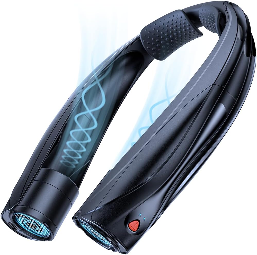 Portable Neck Fan – 6000mAh Rechargeable Wearable Cooling Fan with 6 Speeds & 360° Airflow for Travel, Office & Outdoor Use