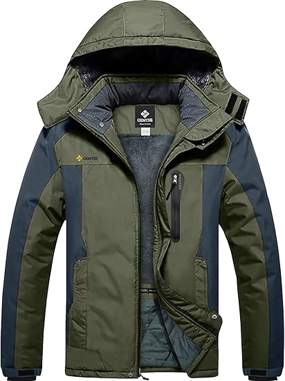 Men's Ski Snow Jacket Warm Winter Waterproof Coat Hooded Windproof Windbreaker