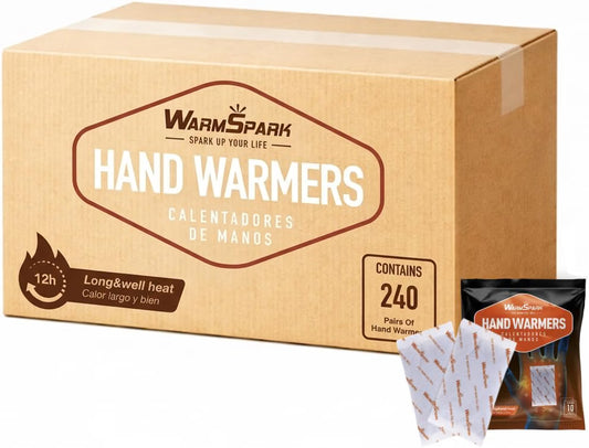 Bulk Disposable Hand Warmers – 240/280 Pairs, Up to 12-Hour Long-Lasting Heat for Hands & Feet, Camping, Fishing & Outdoor Activities