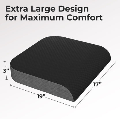 Extra Large Seat Cushion, Stylish Plush Velvet Cover, X-Large Memory Foam for Office Chair, Floor Pillow, Cushion Back Pain Coccyx Pain Relief, Carry Handle (Extra Large)