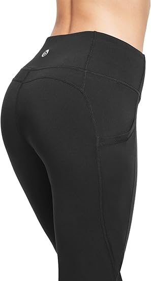 Women's Fleece Lined Leggings Thermal Warm Winter Tights High Waisted Yoga Pants with Pockets