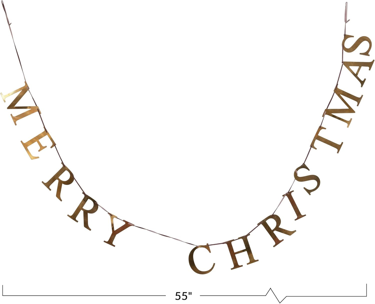 55" Merry Christmas Brass Finish Metal Garland