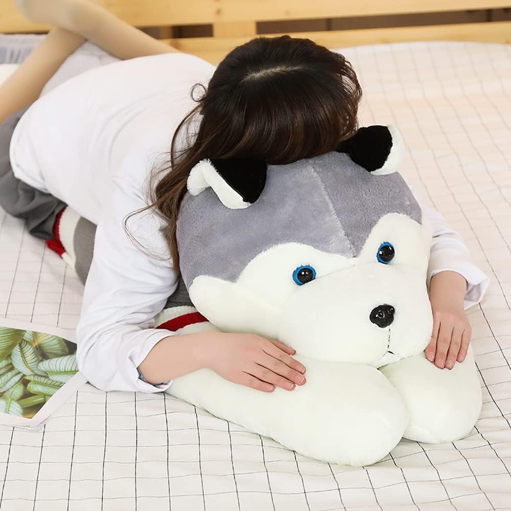 Soft Stuffed Husky Long Pillow Cartoon Animal Doll Sleeping Pillow Cushion