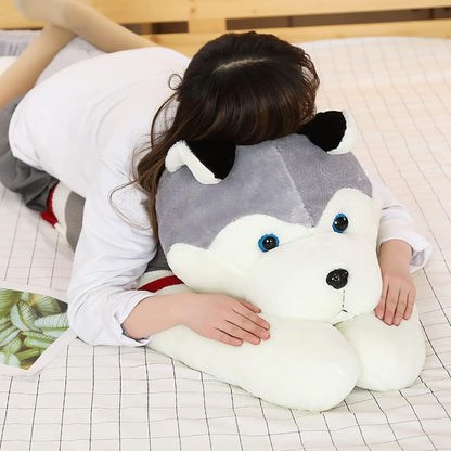 Soft Stuffed Husky Long Pillow Cartoon Animal Doll Sleeping Pillow Cushion