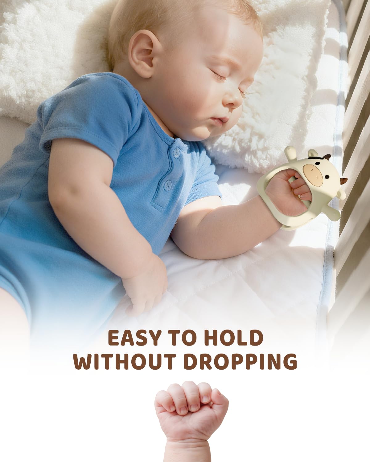 2-Pack Baby Teething Mittens – BPA-Free Silicone Anti-Drop Wrist Teethers (3+ Months)