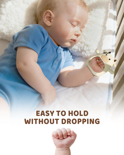 2-Pack Baby Teething Mittens – BPA-Free Silicone Anti-Drop Wrist Teethers (3+ Months)