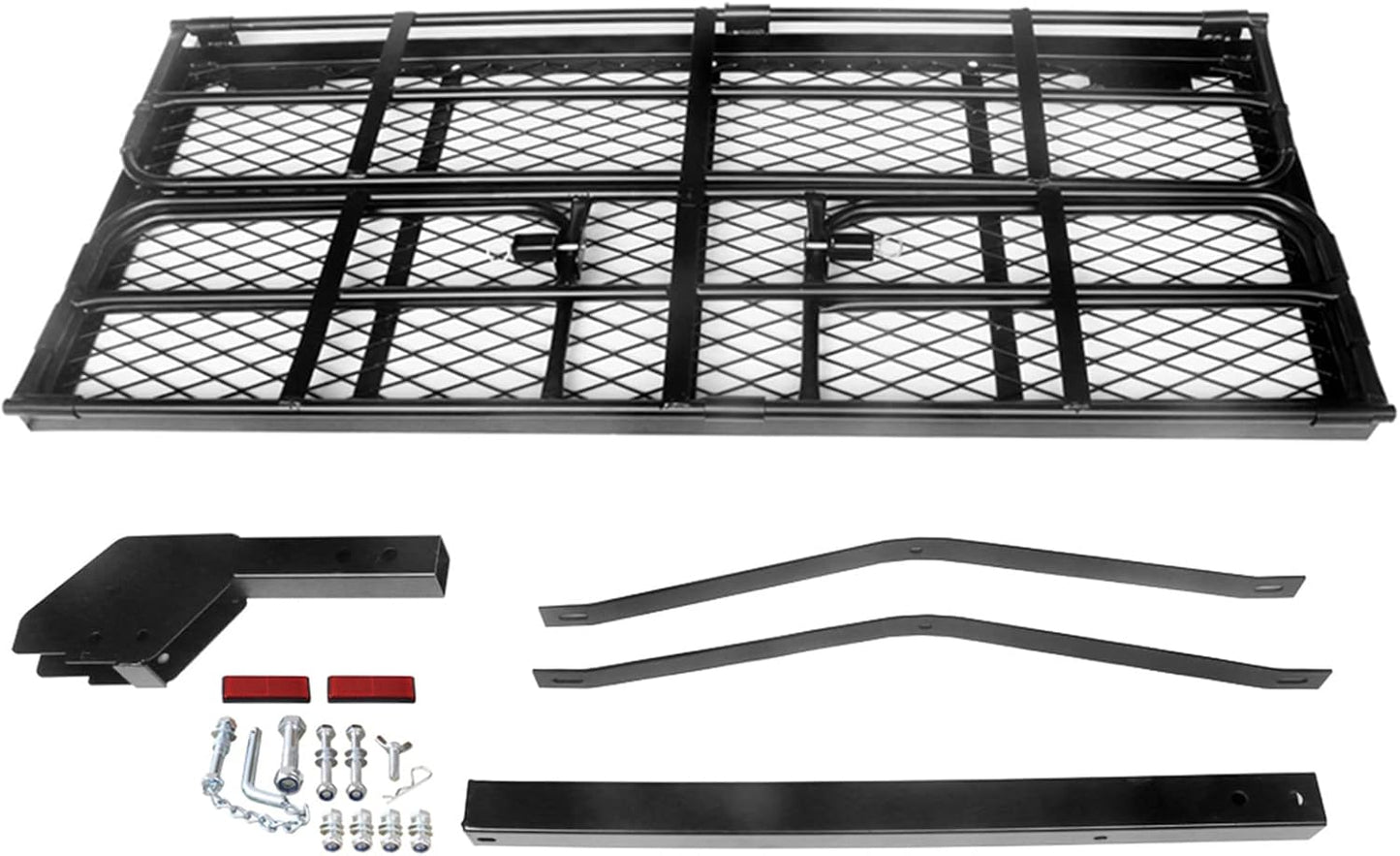 Heavy-Duty Hitch Cargo Carrier – 500 lb Capacity, 60" x 24" Folding Rear Luggage Basket for 2" Receivers