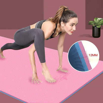 Extra Thick TPE Yoga Mat - 1/2 Inch, Eco-Friendly, SGS Certified, Anti-Tear Bolster