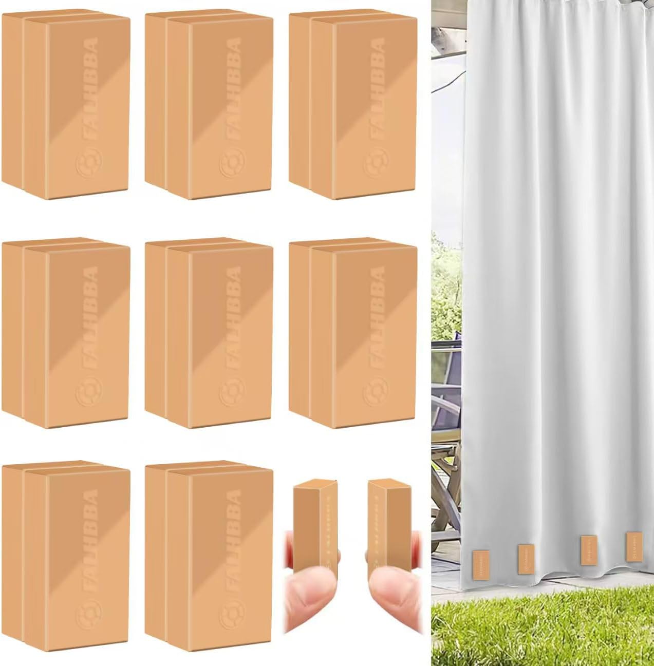 Outdoor Curtain Weights, for Heavy Wind, Outside Curtain, Patio, Mosquito, Cabana, Gazebo, Flags