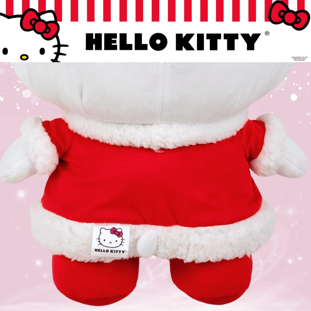 Hello Kitty Santa Holiday Cuddle Pillow Buddy - Super Soft Plush Bedding Accessory