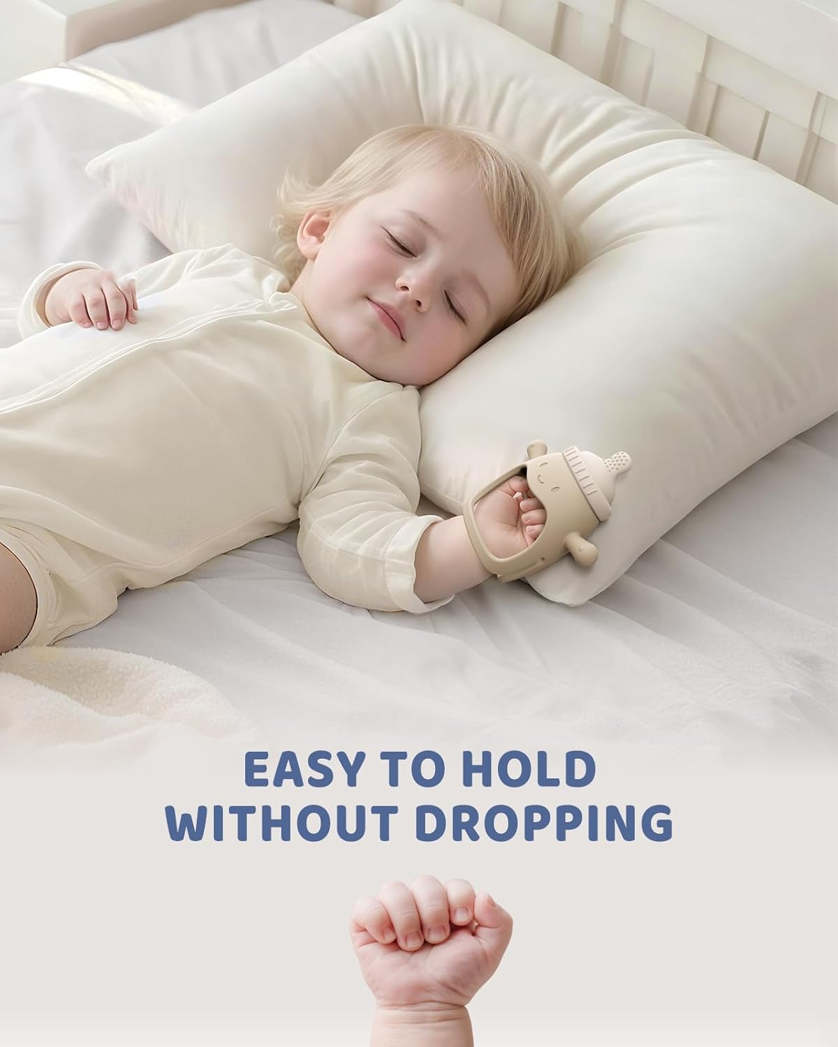 2-Pack Baby Teething Mittens – BPA-Free Silicone Anti-Drop Wrist Teethers (3+ Months)