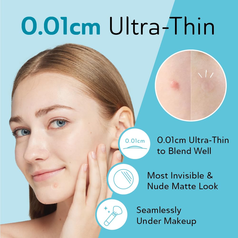 Invisible Salicylic Acid Pimple Patches – Hydrocolloid Acne & Zit Spot Stickers for Face, 2 Sizes (132 Count)